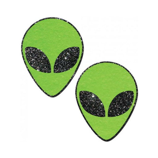 Green Glitter Alien Pasties O/S | cutebutkinky.com