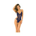Bare It All Crotchless Lace & Mesh Teddy Navy M/l | cutebutkinky.com