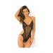 Rene Rofe Crotchless Mesh & Lace Teddy Black M/L | cutebutkinky.com