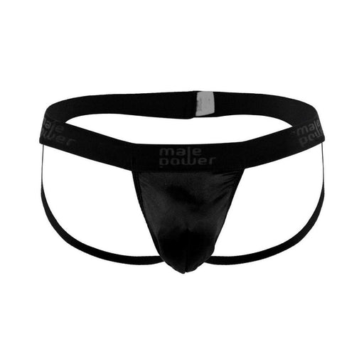 Male Power Satin Lycra Jock Strap S/M Black | cutebutkinky.com