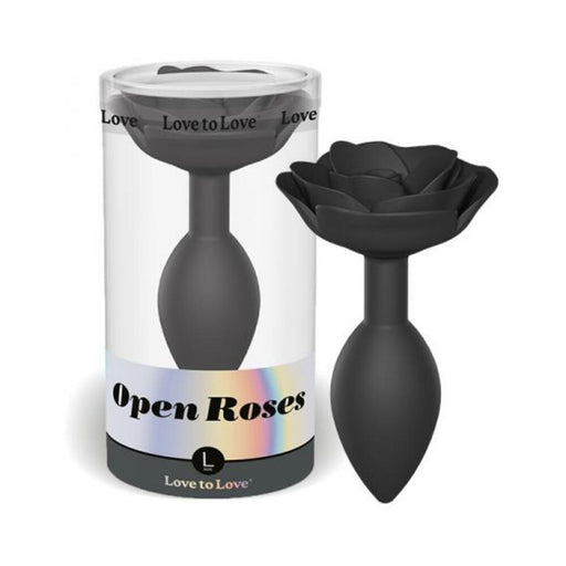 Love To Love Open Roses Anal Plug Large Black Onyx | cutebutkinky.com
