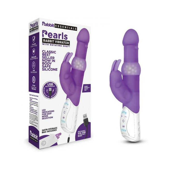 Rabbit Essentials Pearls Rabbit Vibrator Purple | cutebutkinky.com