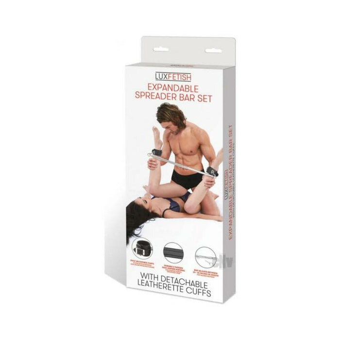 Lux Fetish Expandable Spreader Bar Set With Detachable Leatherette Cuffs | cutebutkinky.com