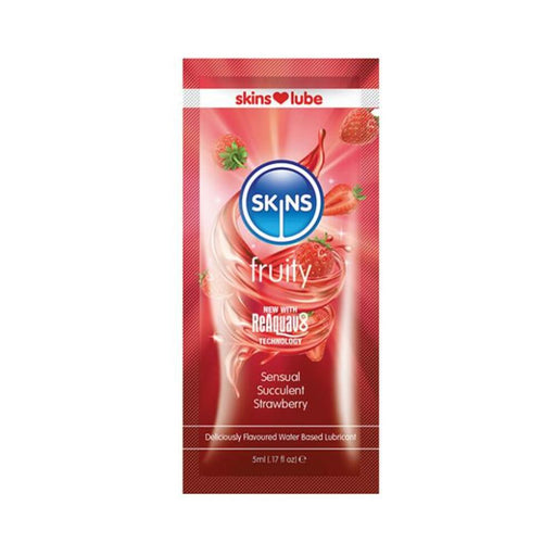 Skins Strawberry Water-based Lubricant 5 Ml | cutebutkinky.com