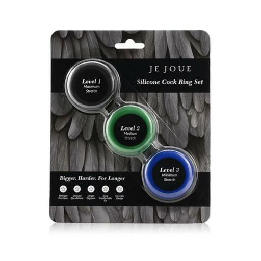 Je Joue 3-pack Silicone C-rings Black/green/blue | cutebutkinky.com