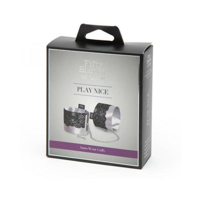 Fifty Shades Of Grey Play Nice Satin & Lace Wrist Cuffs | cutebutkinky.com