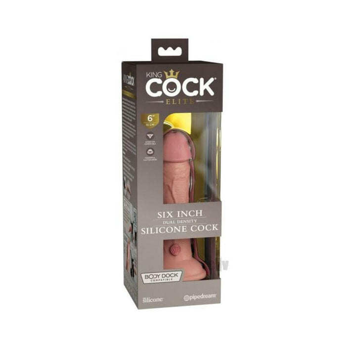 King Cock Elite Silicone Dual-density Cock 6 In. Light | cutebutkinky.com