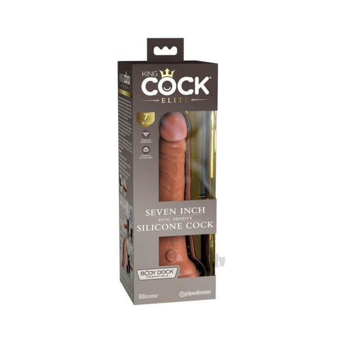 King Cock Elite Silicone Dual-density Cock 7 In. Tan | cutebutkinky.com