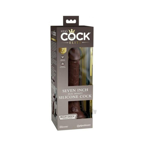 King Cock Elite Silicone Dual-density Cock 7 In. Brown | cutebutkinky.com