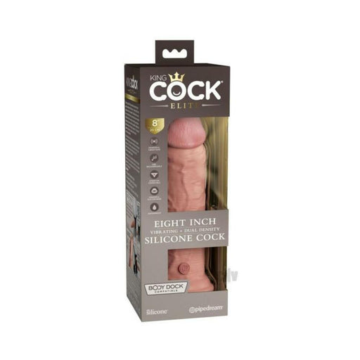 King Cock Elite Vibrating Silicone Dual-density Cock 8 In. Light | cutebutkinky.com