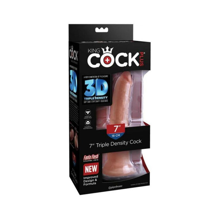 King Cock Plus 7 In. Triple Density Cock Tan | cutebutkinky.com
