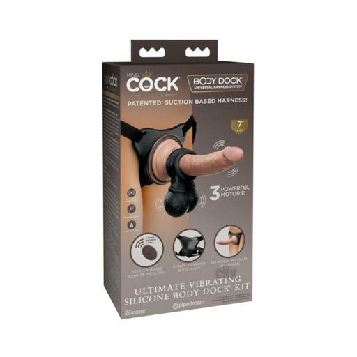 King Cock Elite Ultimate Vibrating Silicone Body Dock Kit | cutebutkinky.com