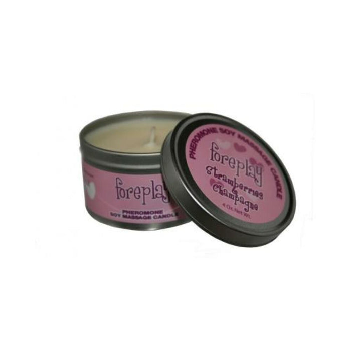 Smitten Pheromone Massage Candle Smitten Strawberry & Champagne 4 Oz/113 G | cutebutkinky.com