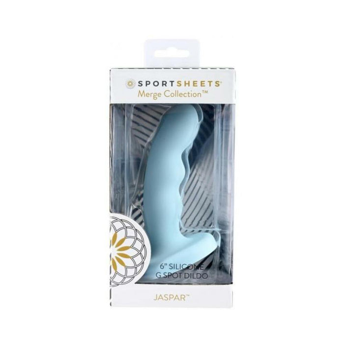 Merge Jaspar 6 In. Suction Cup G-spot Dildo Aqua | cutebutkinky.com