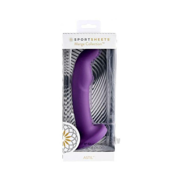 Merge Astil 8 In. Suction Cup G-spot Dildo Purple | cutebutkinky.com