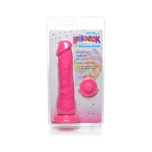 Lollicock Silicone Dildo Without Balls 7 In. Cherry | cutebutkinky.com