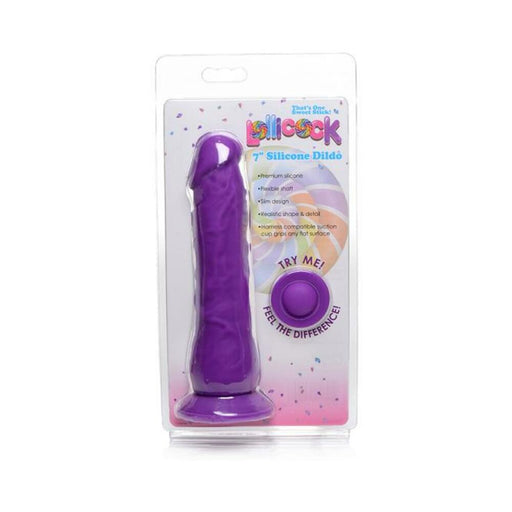 Lollicock Silicone Dildo Without Balls 7 In. Grape | cutebutkinky.com