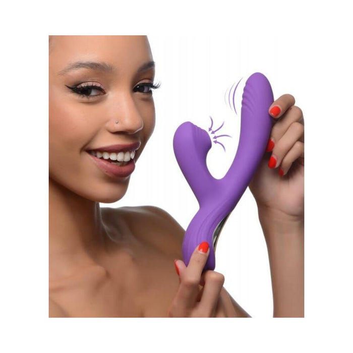 Power Bunny Shivers Suction Dual Stimulator Purple | cutebutkinky.com