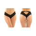 Dahlia Cheeky Hipster Panty With Lace Trim And Keyhole Cutout 6-pack L/xl Black | cutebutkinky.com