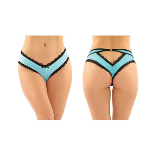 Dahlia Cheeky Hipster Panty With Lace Trim And Keyhole Cutout 6-pack L/xl Turquoise | cutebutkinky.com