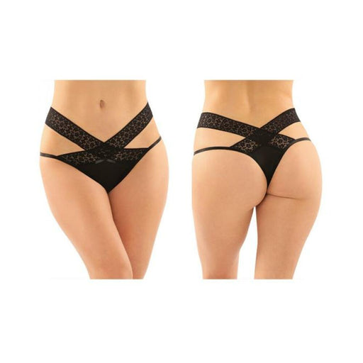 Daphne Microfiber Brazilian-cut Panty With Criss-cross Lace Waistband 6-pack S/m Black | cutebutkinky.com