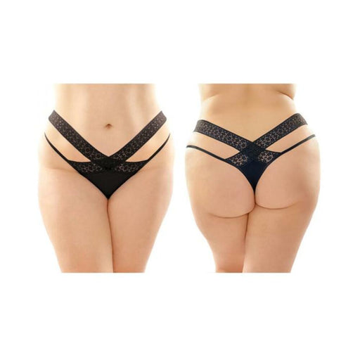 Daphne Microfiber Brazilian-cut Panty With Criss-cross Lace Waistband 6-pack Q/s Black | cutebutkinky.com
