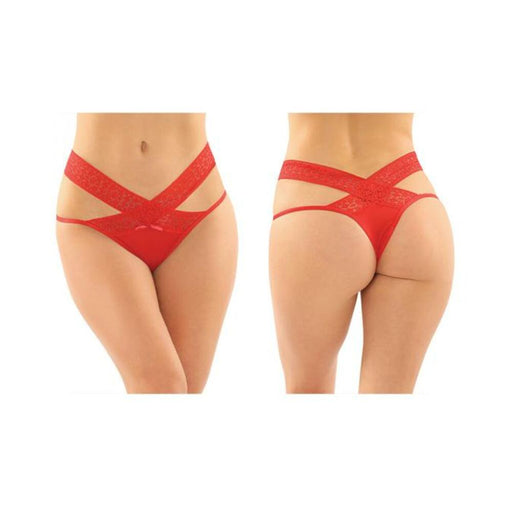 Daphne Microfiber Brazilian-cut Panty With Criss-cross Lace Waistband 6-pack L/xl Red | cutebutkinky.com