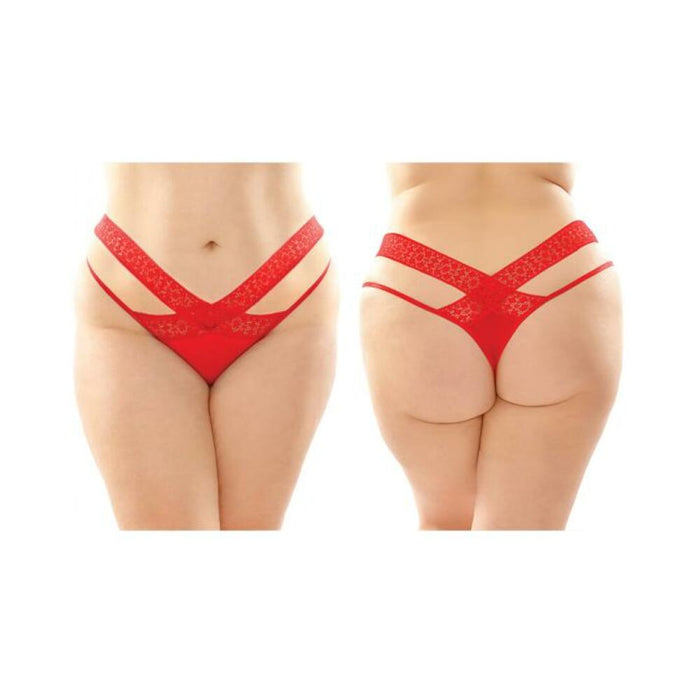 Daphne Microfiber Brazilian-cut Panty With Criss-cross Lace Waistband 6-pack Q/s Red | cutebutkinky.com