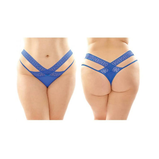 Daphne Microfiber Brazilian-cut Panty With Criss-cross Lace Waistband 6-pack Q/s Royal | cutebutkinky.com