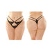 Jasmine Strappy Lace Thong With Front Keyhole Cutout 6-pack Q/s Black | cutebutkinky.com