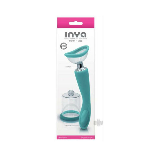 Inya Pump And Vibe With Interchangeable Suction Cups - Teal | cutebutkinky.com