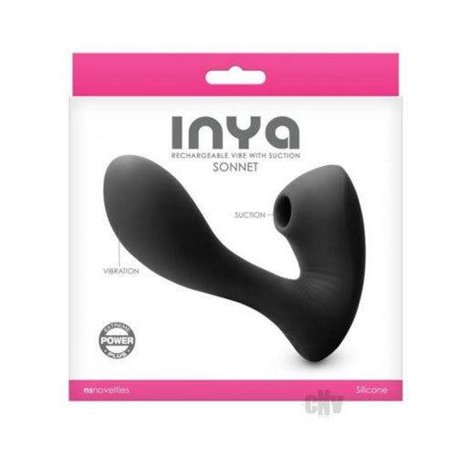 Inya Sonnet Suction Dual Stimulator Rechargeable Black | cutebutkinky.com