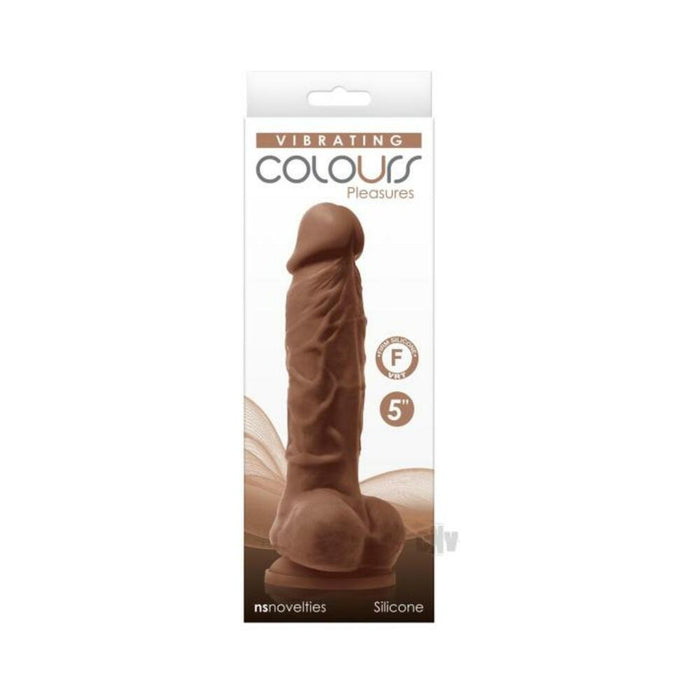 Colours Pleasures Vibrating 5" Dildo - Brown | cutebutkinky.com
