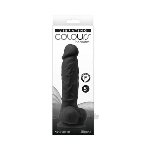 Colours Pleasures Vibrating 5" Dildo - Black | cutebutkinky.com