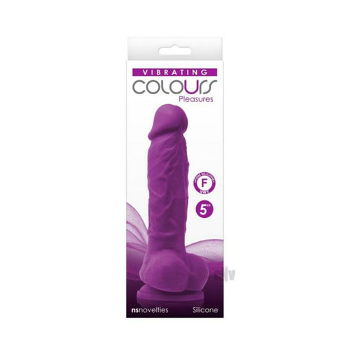 Colours Pleasures Vibrating 5" Dildo - Purple | cutebutkinky.com