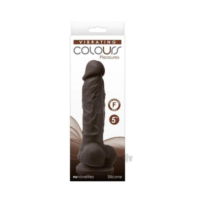 Colours Pleasures Vibrating 5" Dildo - Dark Brown | cutebutkinky.com