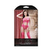 Sheer Afterglow Cutout Teddy With Attached Footless Stockings Berry Pink O/s | cutebutkinky.com