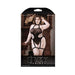 Sheer Save Your Tears Studded Halter Teddy With Net Sides And Attached Fishnet Stockings Black Queen | cutebutkinky.com