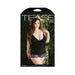 Tease Adrienne Side-cinched Microfiber Chemise With Floral Lace Trim & G-string Panty Black 3x/4x | cutebutkinky.com