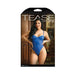 Tease Abby Bodysuit With Structured Elastic Detail, Thong-cut Back And Snap Closure Cobalt Blue L/xl | cutebutkinky.com