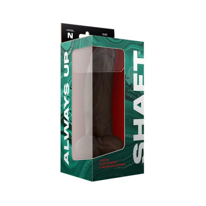 Shaft Model N Liquid Silicone Dong With Balls 9.5 In. Mahogany | cutebutkinky.com