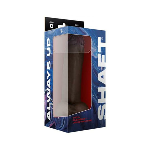 Shaft Model C Liquid Silicone Dong With Balls 9.5 In. Mahogany | cutebutkinky.com