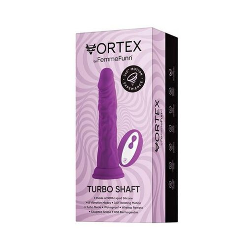 Femmefunn Vortex Turbo Shaft 2.0 Rotating And Vibrating Dildo Purple | cutebutkinky.com