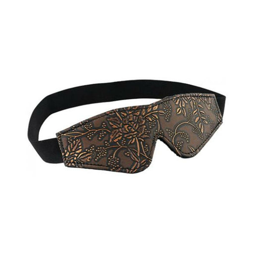 Blindfold Brown Pu Floral Print With Faux Fur Lining | cutebutkinky.com