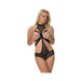 Magic Silk Forever Mesh Cupless & Crotchless Halter Teddy With Split-back Black S/m | cutebutkinky.com