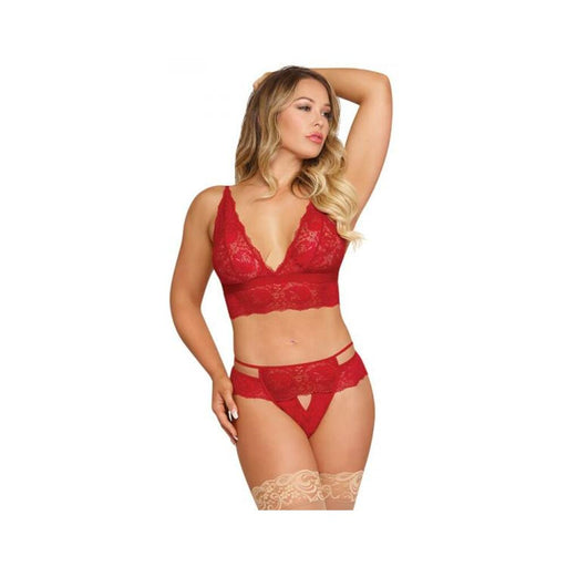Magic Silk Sugar & Spice Bra & Panty Set Red L/xl | cutebutkinky.com