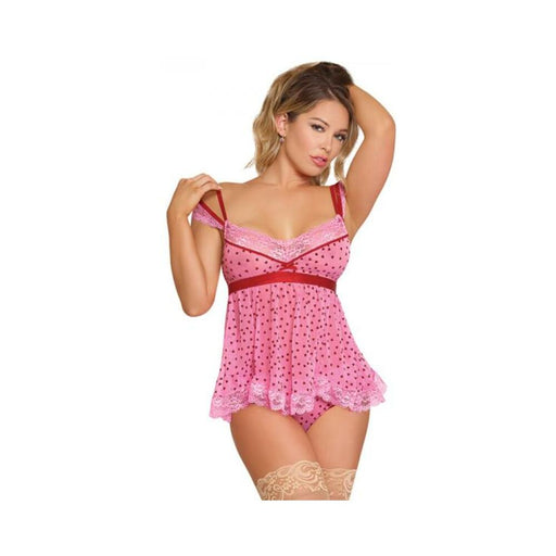 Magic Silk Tickled Pink Babydoll & Panty Set Pink S/m | cutebutkinky.com