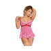 Magic Silk Tickled Pink Babydoll & Panty Set Pink L/xl | cutebutkinky.com