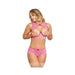 Magic Silk Tickled Pink Open-cup High-neck Bra & Split-crotch Skirt Panty Pink L/xl | cutebutkinky.com
