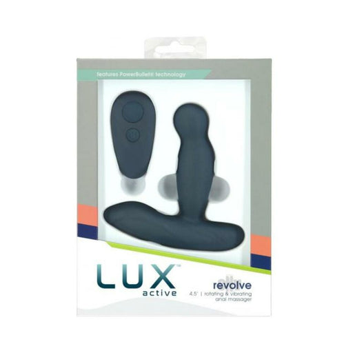 Lux Active Revolve 4.5 In. Rotating And Vibrating Silicone Massager Black | cutebutkinky.com